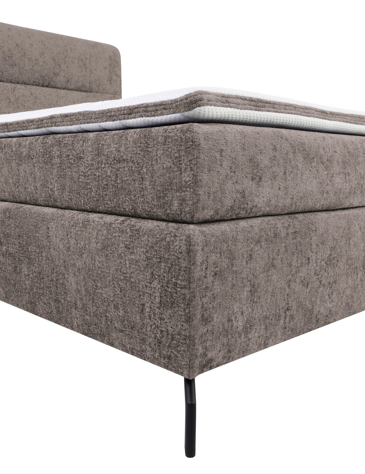 BOXSPRINGBETT 140/200 cm  in Hellbraun  - Hellbraun/Schwarz, Design, Textil/Metall (140/200cm) - Esposa