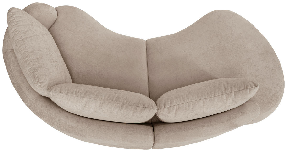 ECKSOFA Taupe Mikrofaser  - Taupe/Schwarz, MODERN, Kunststoff/Textil (250/139cm) - Livetastic