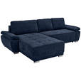 ECKSOFA  in Chenille Dunkelblau  - Silberfarben/Dunkelblau, KONVENTIONELL, Holz/Textil (187/293cm) - Carryhome