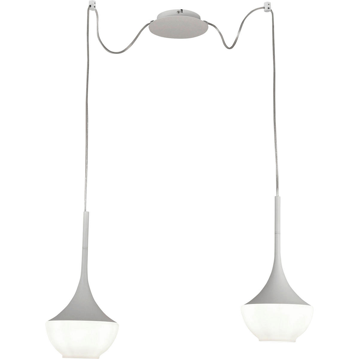 PENDELLEUCHTE 700/350 cm  - Weiß, Design, Glas/Metall (700/350cm) - Fabas Luce