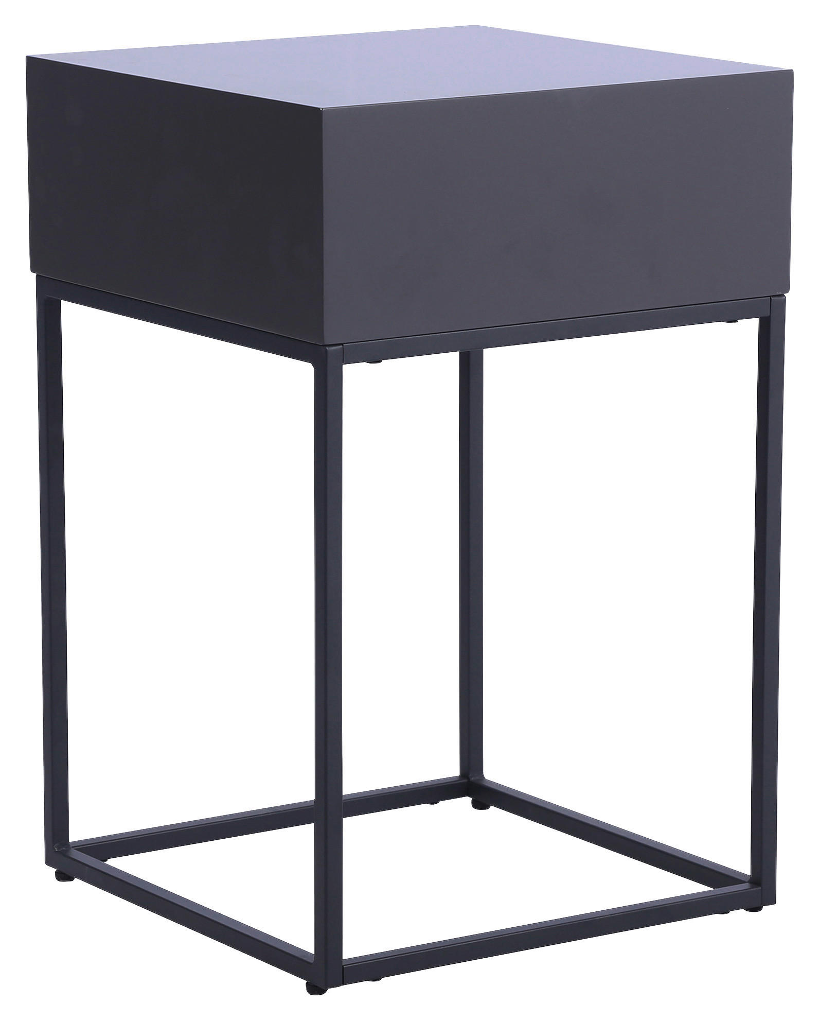 NACHTKÄSTCHEN 40/62/40 cm  in Anthrazit, Schwarz  - Anthrazit/Schwarz, Basics, Holzwerkstoff/Metall (40/62/40cm) - Xora