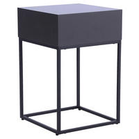 NACHTKÄSTCHEN 40/62/40 cm  in Anthrazit, Schwarz  - Anthrazit/Schwarz, Basics, Holzwerkstoff/Metall (40/62/40cm) - Xora