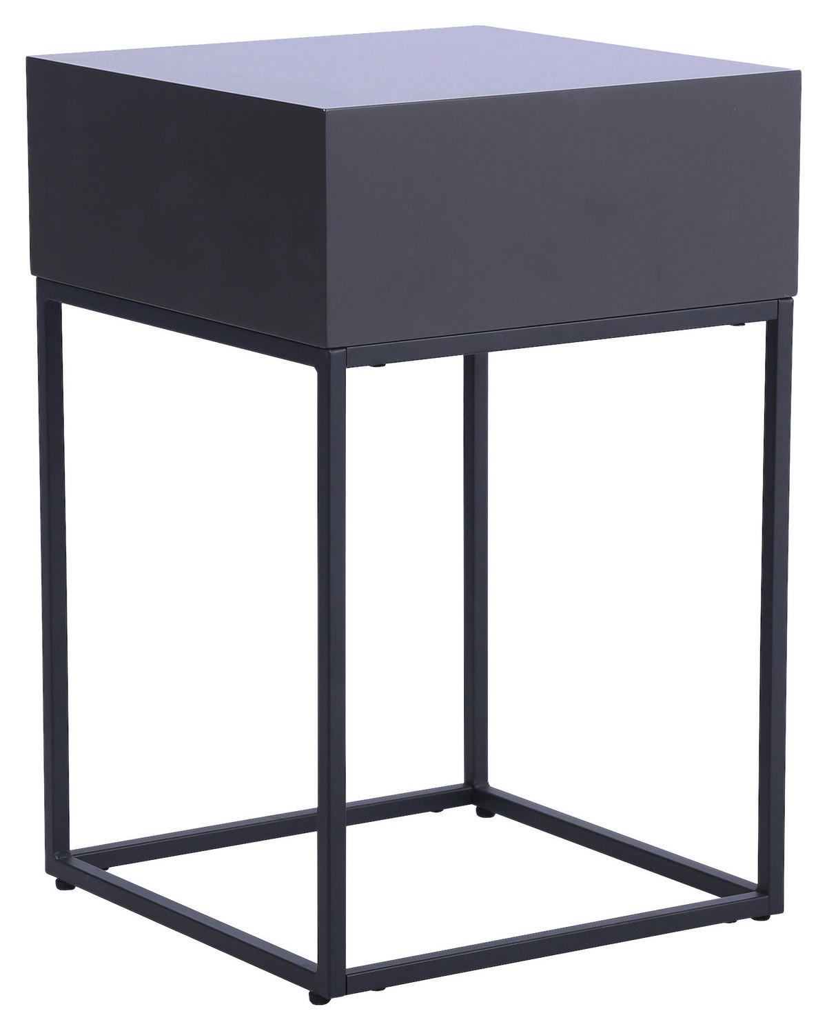 NACHTKÄSTCHEN 40/62/40 cm  in Anthrazit, Schwarz  - Anthrazit/Schwarz, Basics, Holzwerkstoff/Metall (40/62/40cm) - Xora