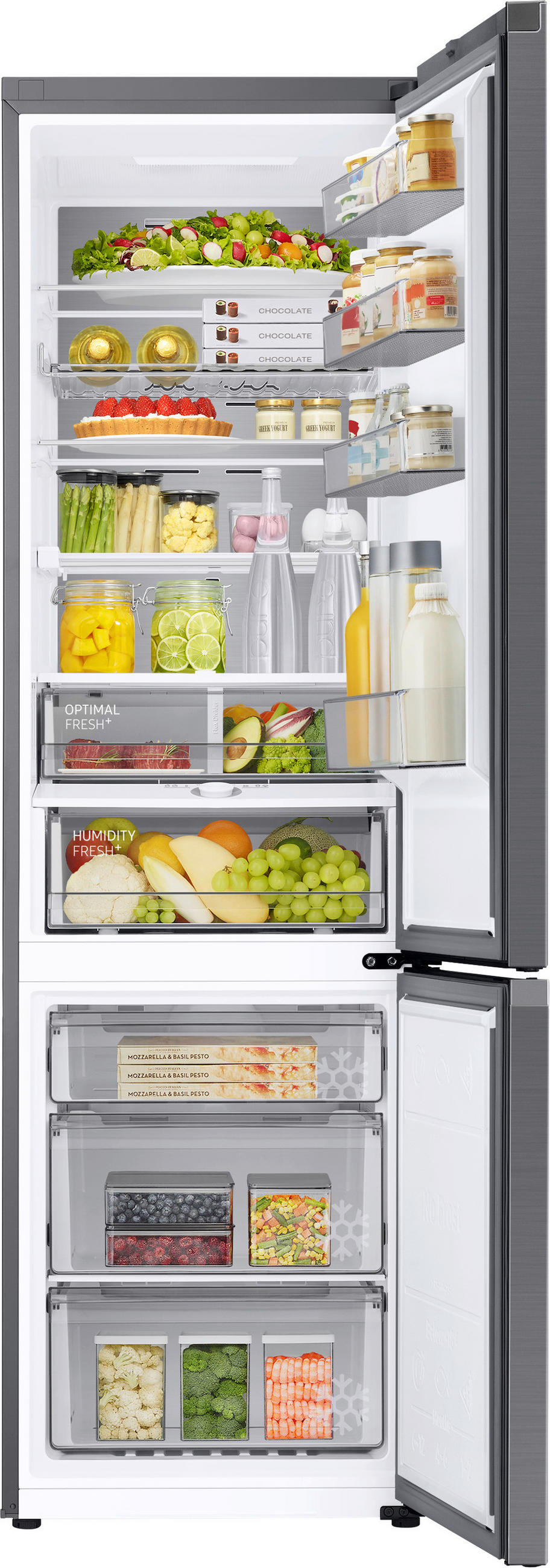 KÜHL-GEFRIER-KOMBINATION 59,5/203,0/65,8 cm RL38A776ASR/EG  - Edelstahlfarben, Basics, Glas/Kunststoff (59,5/203,0/65,8cm) - Samsung