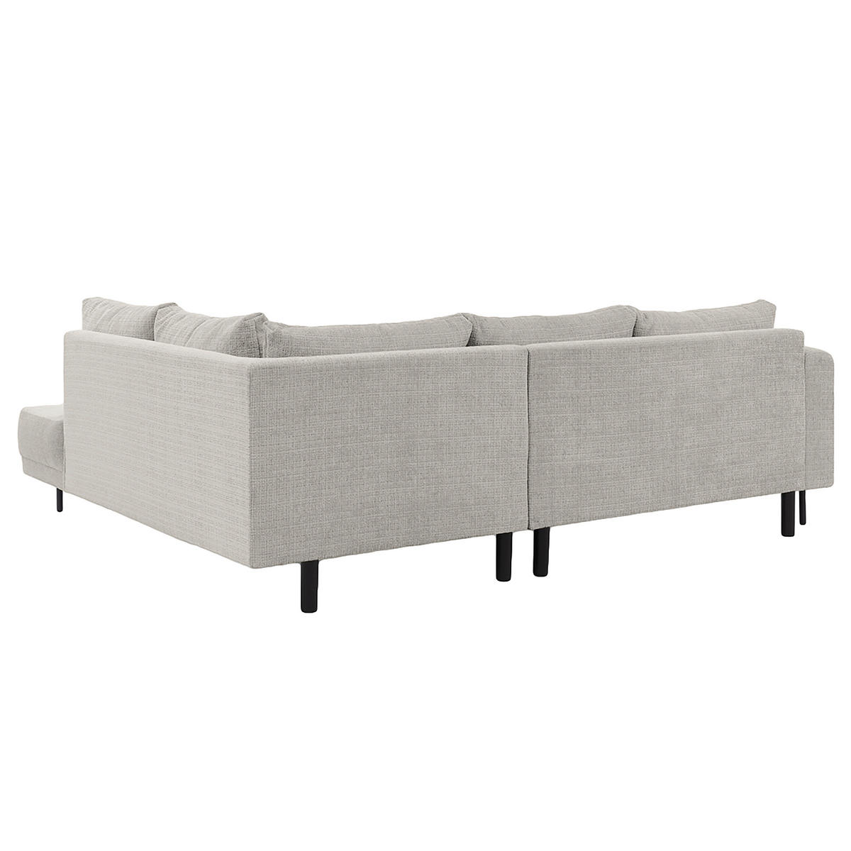 ECKSOFA Mauris Hellgrau Chenille Rückenkissen  - Hellgrau/Schwarz, Design, Kunststoff/Textil (233/200cm) - Livetastic