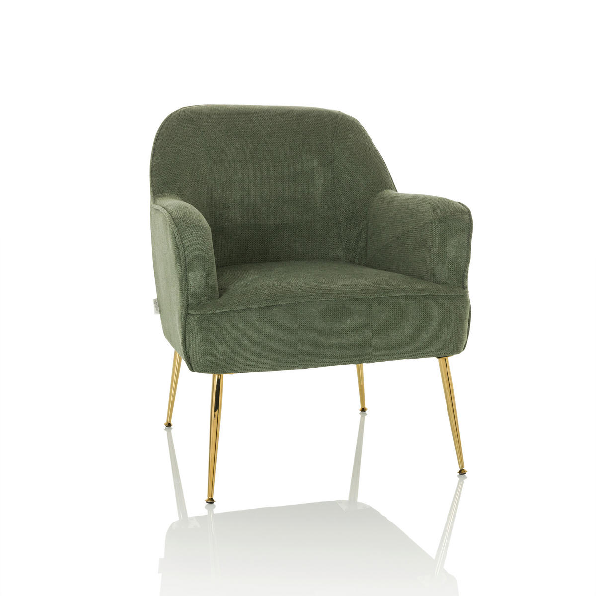 LOUNGEFÅTÖLJ  - grön, Modern, metall/textil (70/82/66cm) - MID.YOU