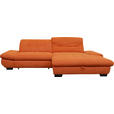 ECKSOFA  in Mikrofaser Orange  290/198 cm  - Schwarz/Orange, Design, Textil/Metall (290/198cm) - Xora