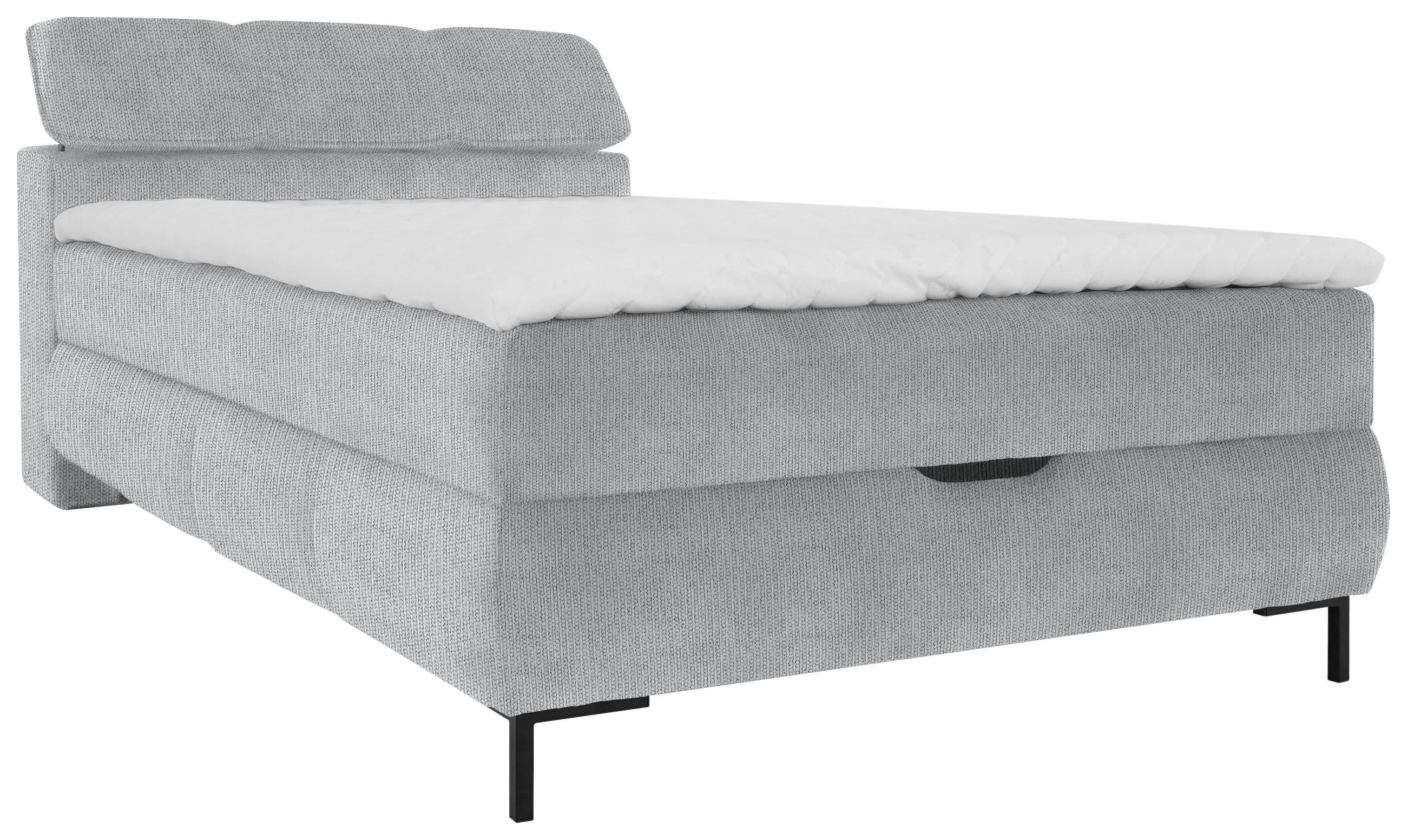 BOXBETT 120/200 cm  in Silberfarben  - Silberfarben/Schwarz, Konventionell, Holz/Holzwerkstoff (120/200cm) - Xora