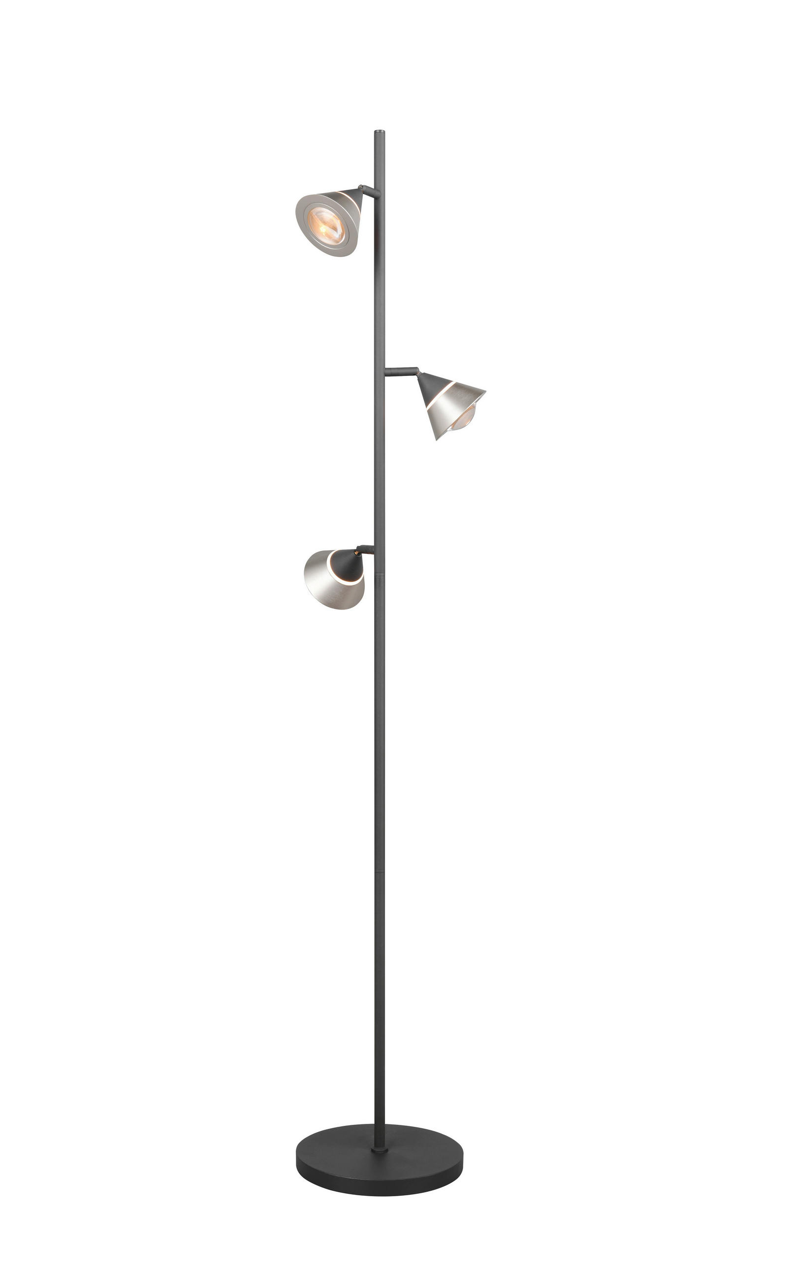 Trio Leuchten Led-Stehleuchte Romeo Schwarz, Nickel, Transparent 150 cm