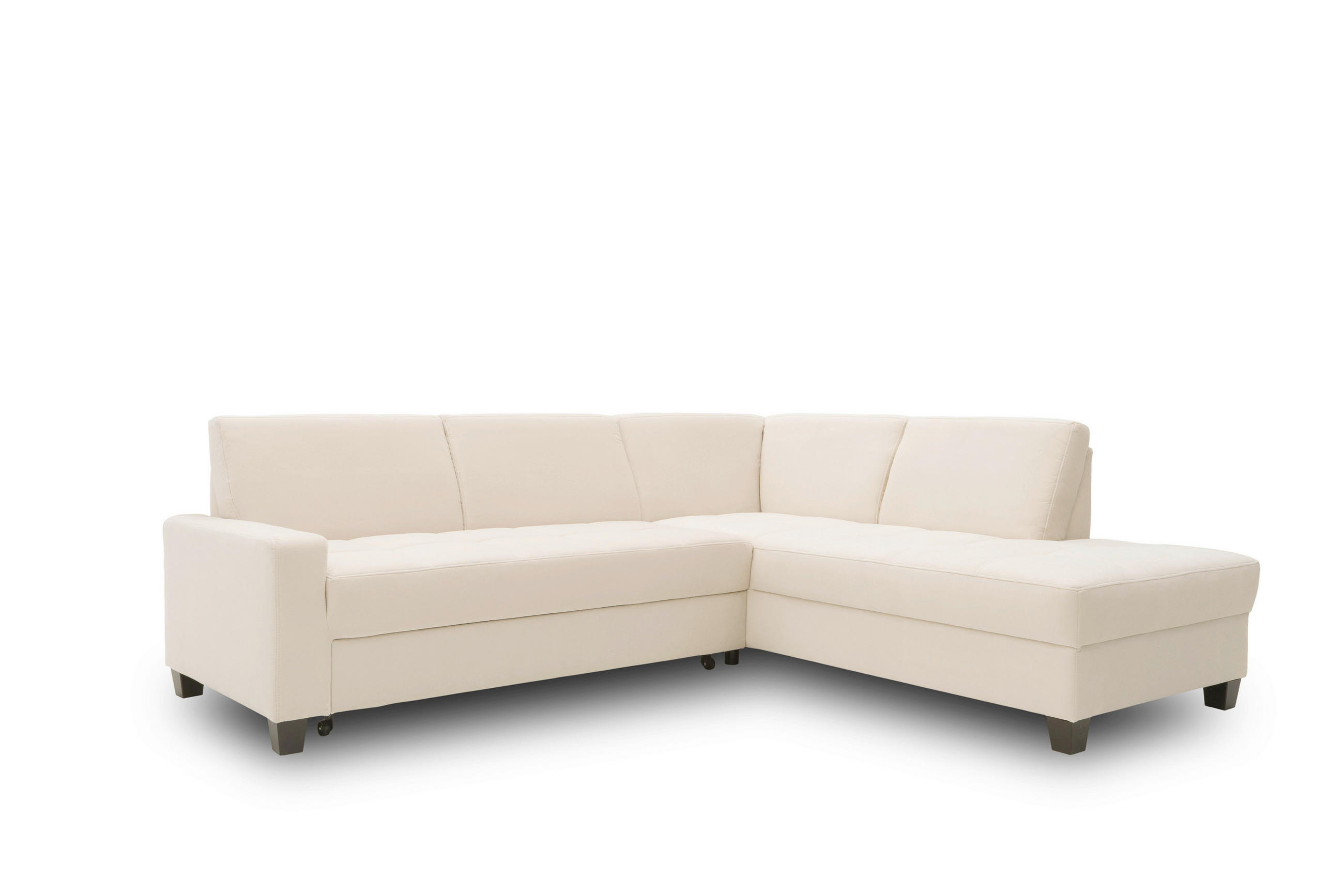 ECKSOFA FLORENTINA Creme Mikrofaser  - Wengefarben/Creme, Basics, Holz/Textil (243/209cm) - MID.YOU