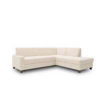 ECKSOFA FLORENTINA Creme Mikrofaser  - Wengefarben/Creme, Basics, Holz/Textil (243/209cm) - MID.YOU
