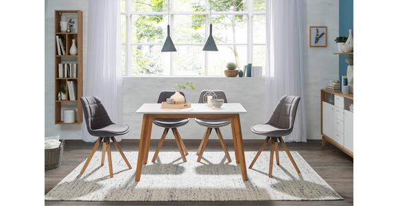 STUHL  in Webstoff Textil  - Eichefarben/Dunkelgrau, Design, Holz/Textil (49/87,5/56cm) - Carryhome