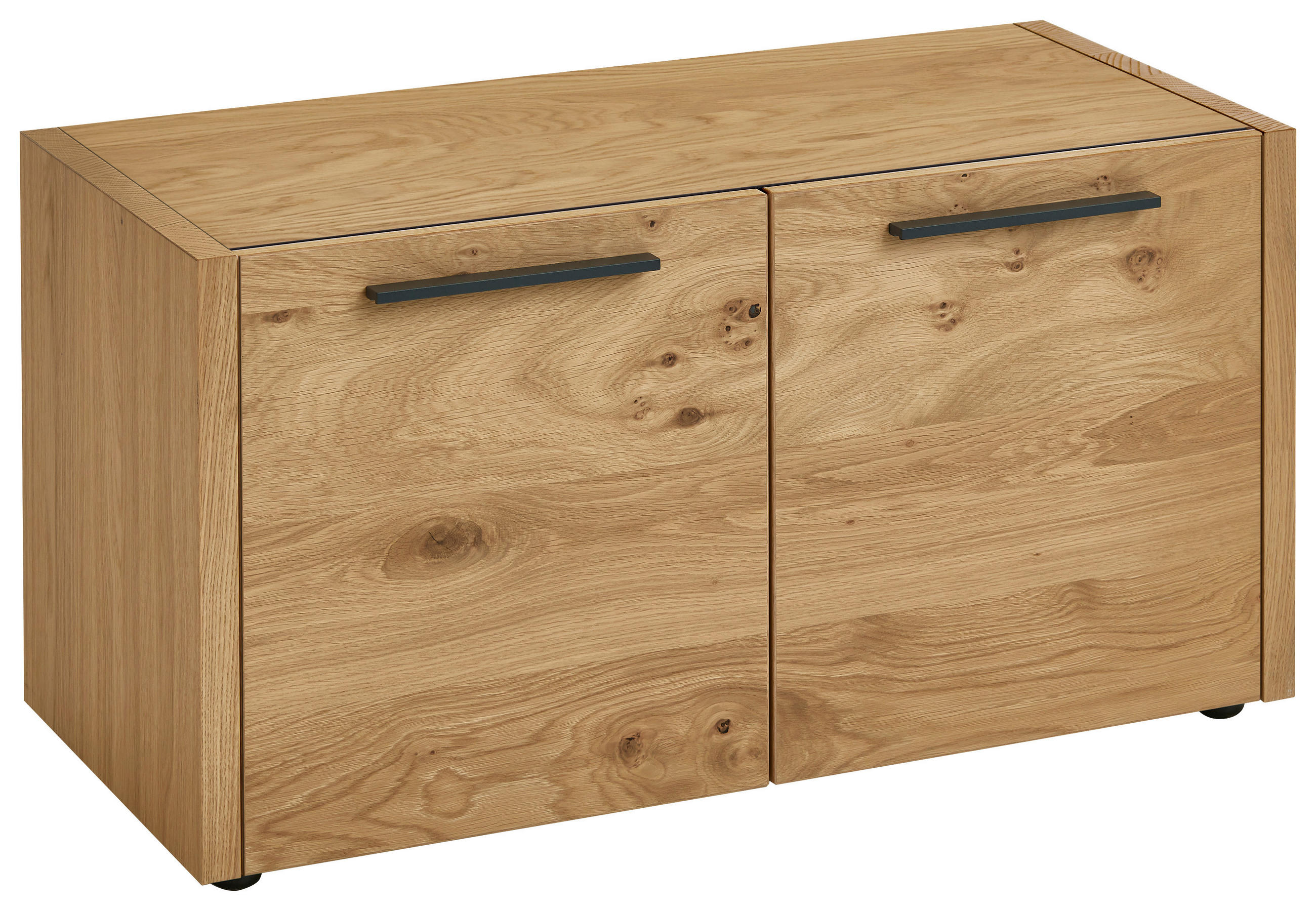 GARDEROBENBANK Eiche, Balkeneiche furniert Eichefarben - Eichefarben/Schwarz, Design, Holz/Kunststoff (86/45/41cm)