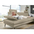 ECKSOFA in Echtleder Creme, Naturfarben  310/180 cm  - Creme/Schwarz, Design, Leder/Metall (310/180cm) - Dieter Knoll
