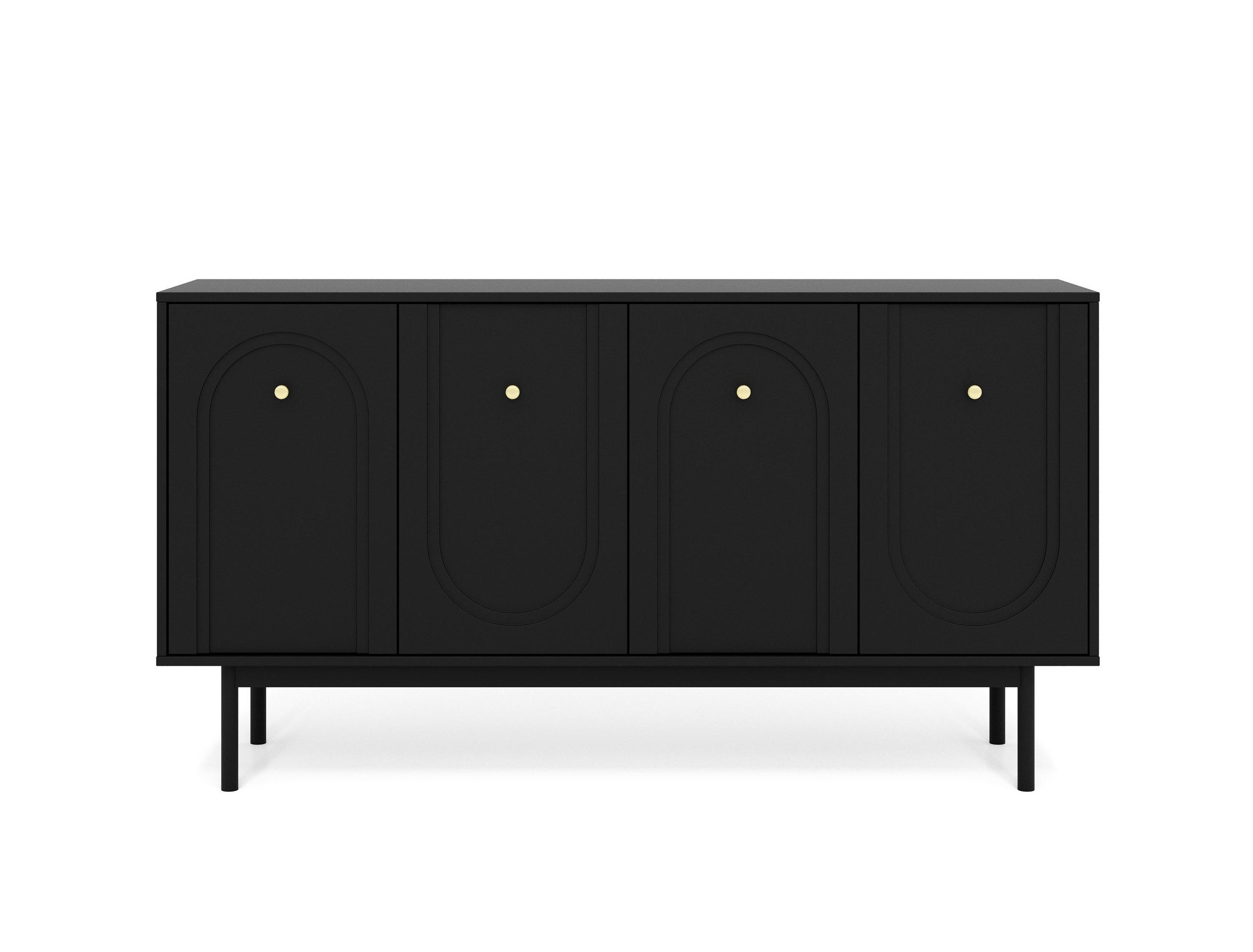 Sideboard Mazoma Schwarz B: 154cm