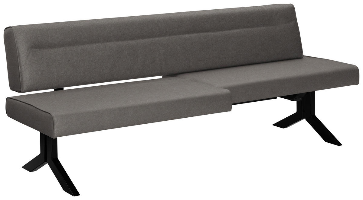 SITZBANK in Metall, Textil Dunkelgrau  - Dunkelgrau/Schwarz, Konventionell, Textil/Metall (220/87/70-86cm) - Moderano