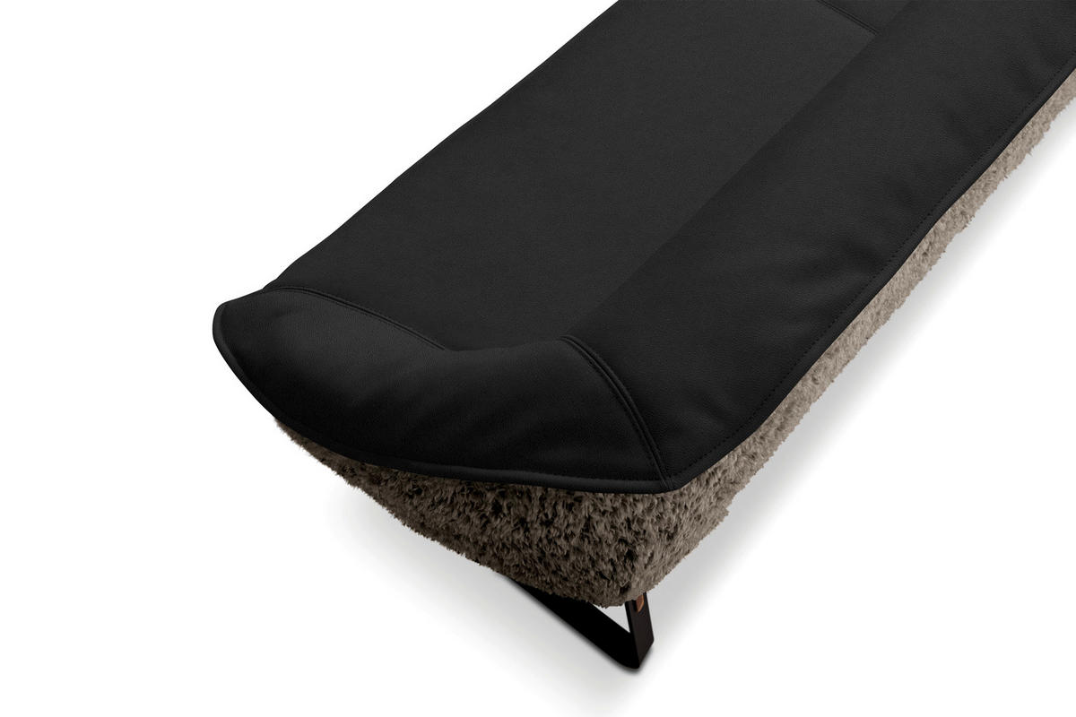 SITZBANK 229/88/80 cm  in Schwarzbraun  - Schwarzbraun/Schwarz, Design, Leder/Holz (229/88/80cm) - Koinor