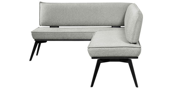 ECKBANK 165/235 cm Webstoff Schwarz, Hellgrau Buche massiv   - Hellgrau/Schwarz, Basics, Holz/Textil (165/235cm) - Carryhome