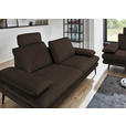 3-SITZER-SOFA in Velours Dunkelbraun  - Dunkelbraun/Beige, Design, Textil/Metall (222/89/104cm) - Dieter Knoll