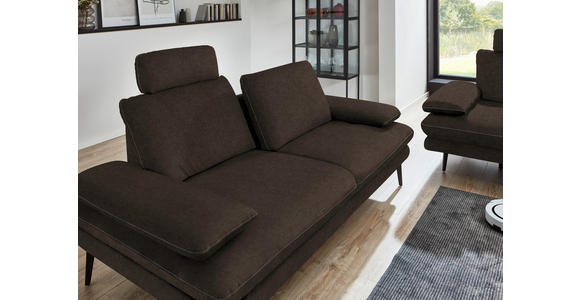 3-SITZER-SOFA in Velours Dunkelbraun - Dunkelbraun/Beige, Design, Textil/Metall (222/89/104cm) - Dieter Knoll
