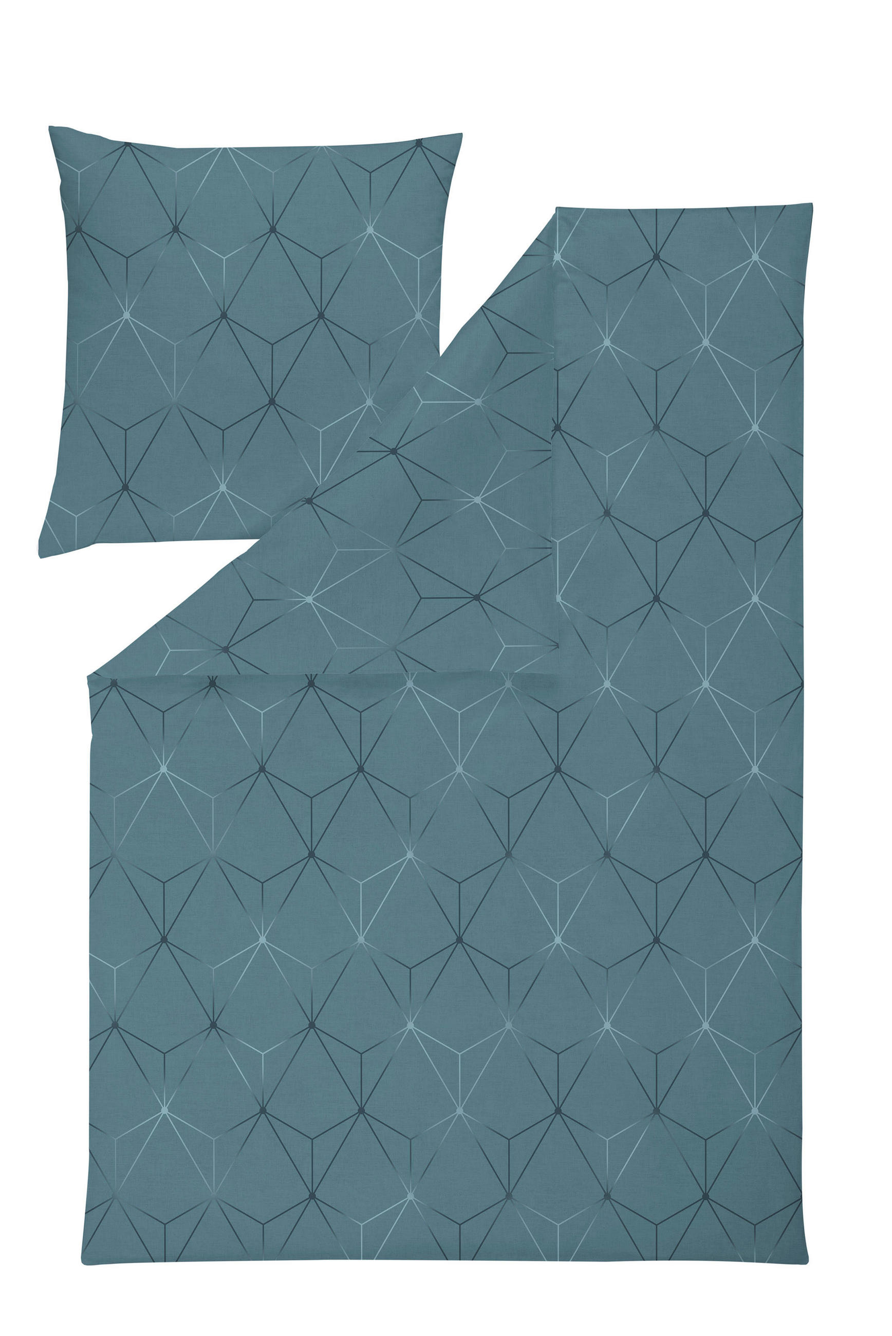 BETTWÄSCHE Atelier Flanell 155/220 cm  - Blau, Design, Textil (155/220cm) - Estella