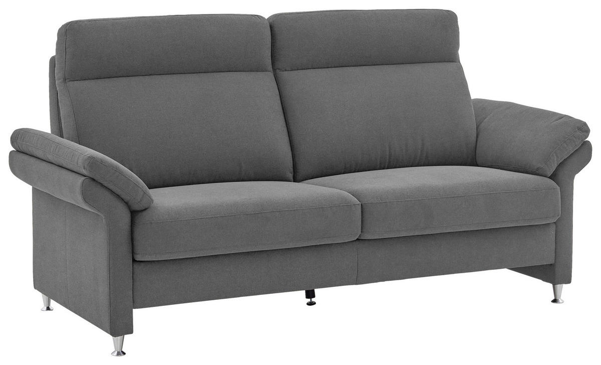 3-SITZER-SOFA in Flachgewebe Grau  - Alufarben/Grau, Modern, Textil/Metall (196/103/89cm) - Pure Home Comfort