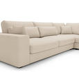 ECKSOFA in Cord Creme  - Creme/Schwarz, KONVENTIONELL, Kunststoff/Textil (314/250cm) - Carryhome