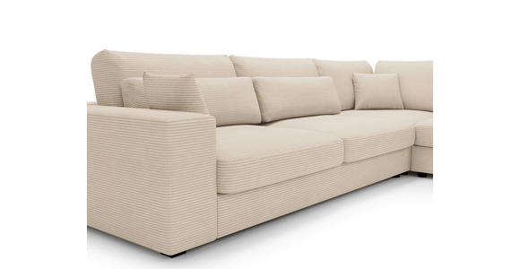ECKSOFA Creme Cord - Creme/Schwarz, KONVENTIONELL, Kunststoff/Textil (314/250cm) - Carryhome
