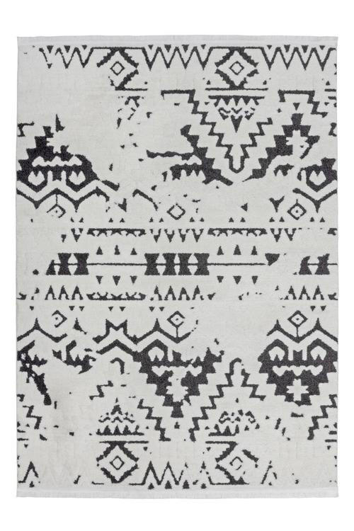 HOCHFLORTEPPICH 80/150 cm Schwarz, Weiß - Schwarz/Weiß, LIFESTYLE, Textil (80/150cm) - Kayoom