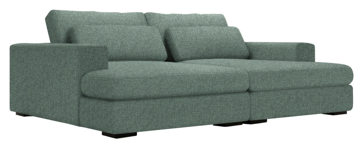 BIGSOFA in Chenille Grün  - Schwarz/Grün, Design, Textil (223/80/158cm) - Lomoco