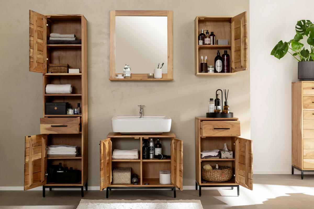 WANDSPIEGEL 68/75/15 cm  - Akaziefarben, MODERN, Glas/Holz (68/75/15cm) - Livetastic