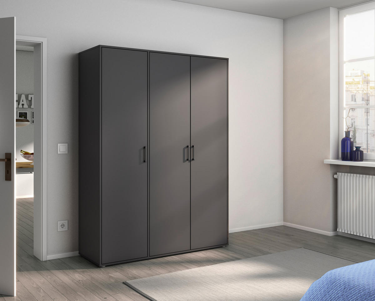 DREHTÜRENSCHRANK in Grau  - Grau, Modern, Holzwerkstoff/Kunststoff (140/194/53cm) - Rauch Möbel