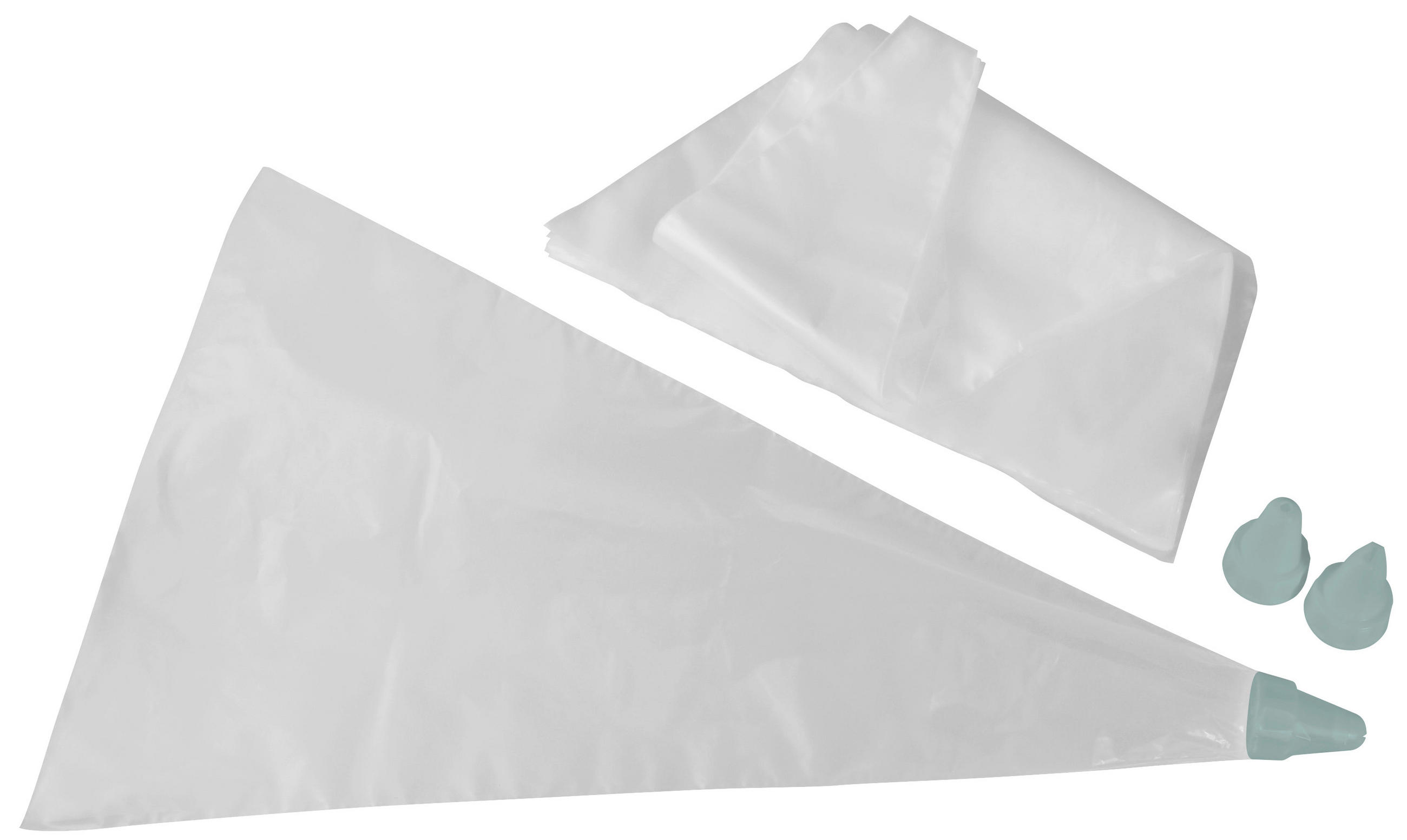 JEDNORAZOVÉ CUKRÁRSKE VRECKO - priehľadné/mätovozelená, Basics, plast (0,073kg)