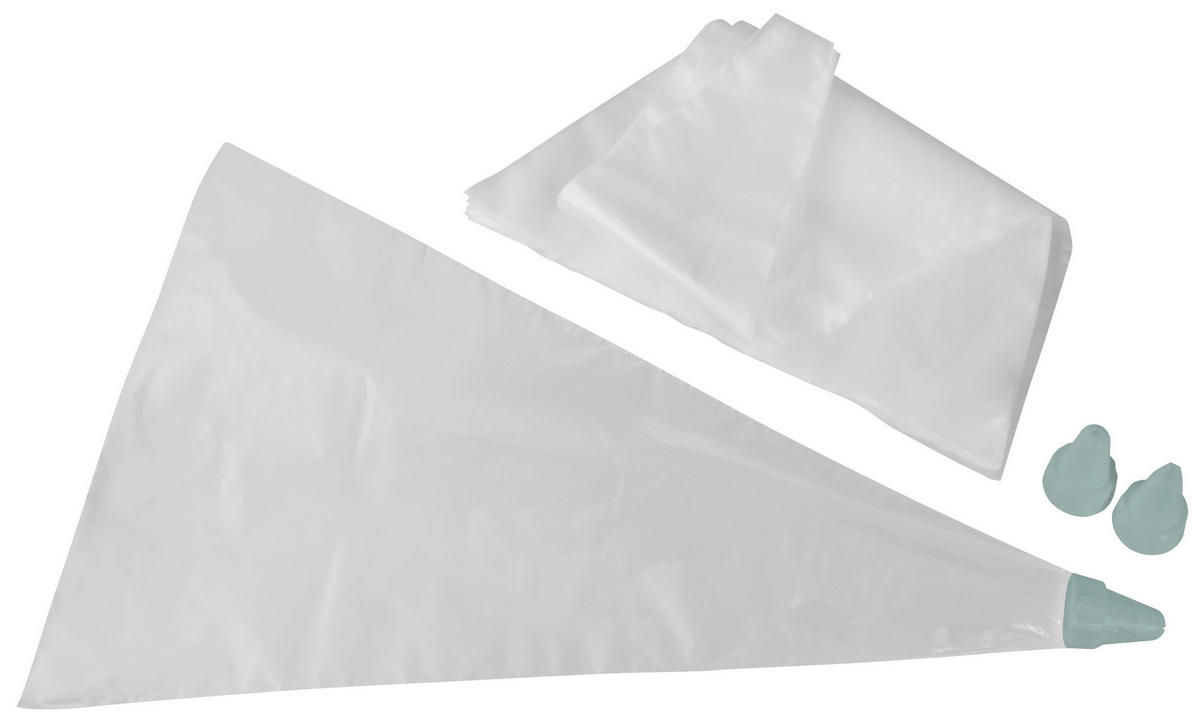 JEDNORAZOVÉ CUKRÁRSKE VRECKO - priehľadné/mätovozelená, Basics, plast (0,073kg)