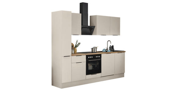 KÜCHENBLOCK in Kaschmir - Kaschmir/Schwarz, Basics, Holzwerkstoff/Metall (250/211/60cm) - Xora