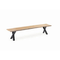 GARTENBANK 220/46/45 cm  in Naturfarben  - Silberfarben/Naturfarben, Design, Holz/Metall (220/46/45cm)