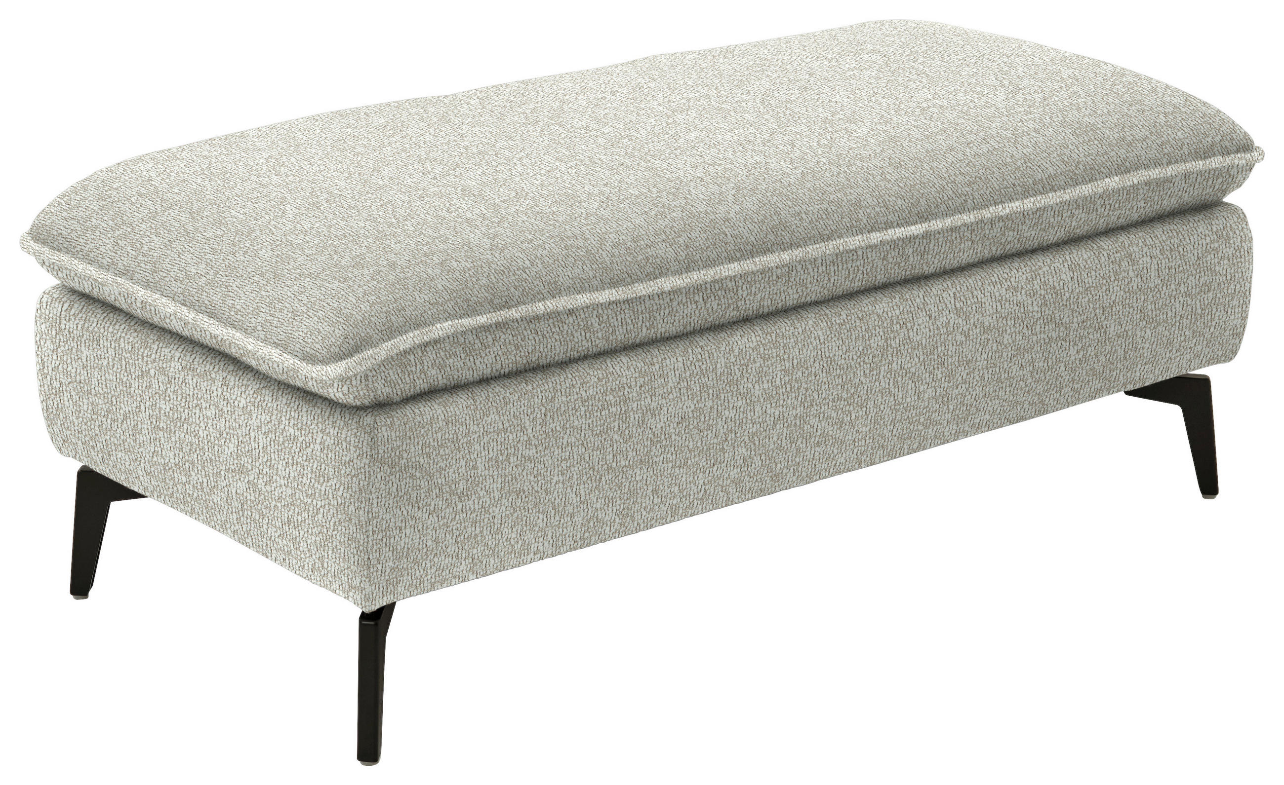 HOCKER in Textil Naturfarben  - Schwarz/Naturfarben, Design, Textil/Metall (130/46/65cm) - Valdera