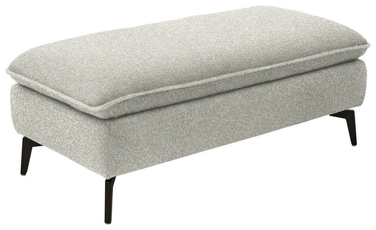 HOCKER in Textil Naturfarben  - Schwarz/Naturfarben, Design, Textil/Metall (130/46/65cm) - Valdera