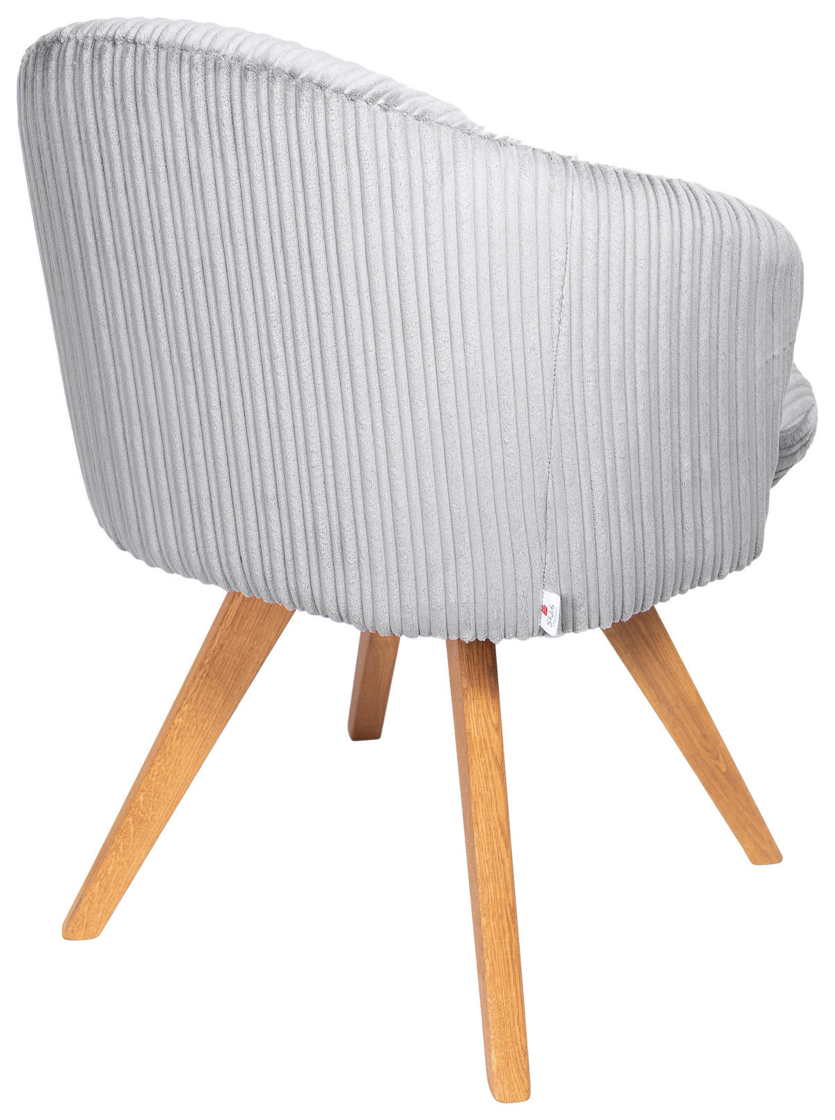 ARMLEHNSTUHL  in Feincord  - Eichefarben/Hellgrau, KONVENTIONELL, Holz/Textil (61/82/59cm) - Stylife