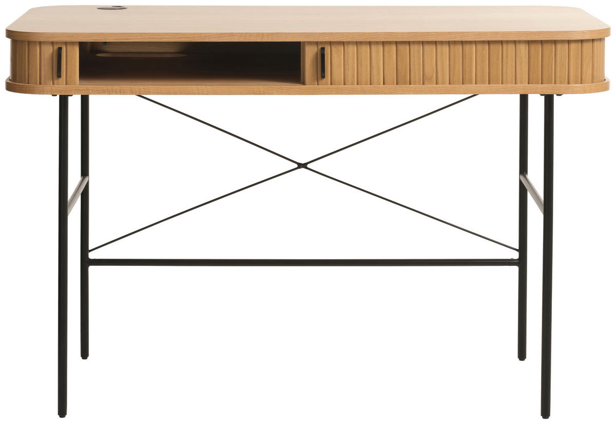 SCHREIBTISCH 120/60/75 cm  in Eichefarben  - Eichefarben/Schwarz, Trend, Holz/Holzwerkstoff (120/60/75cm) - Xora