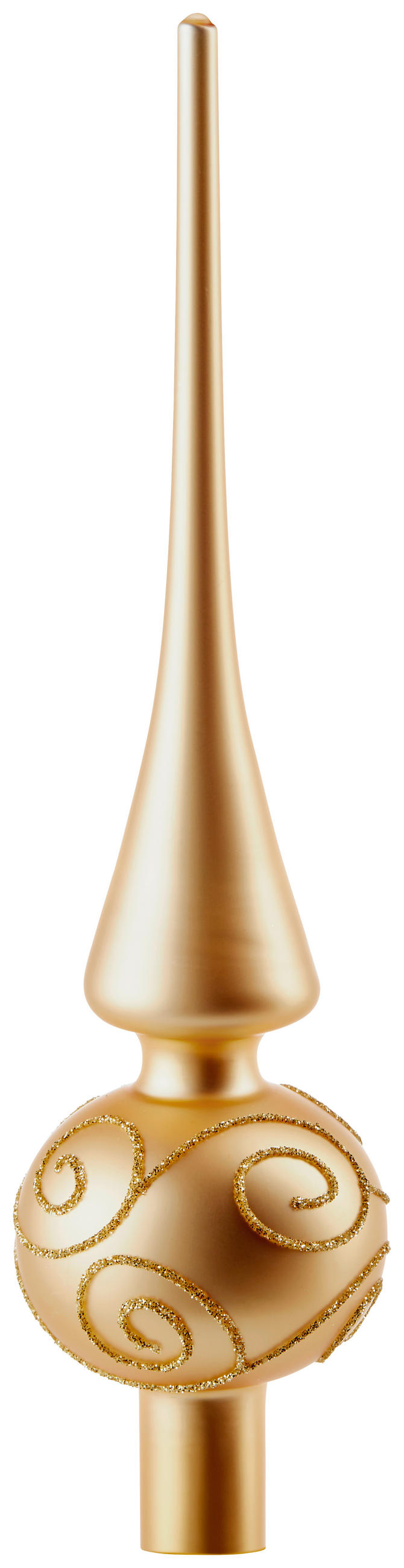ŠPIC NA VIANOČNÝ STROMČEK - zlatá, Design, sklo (6,8/6,8/25,8cm)