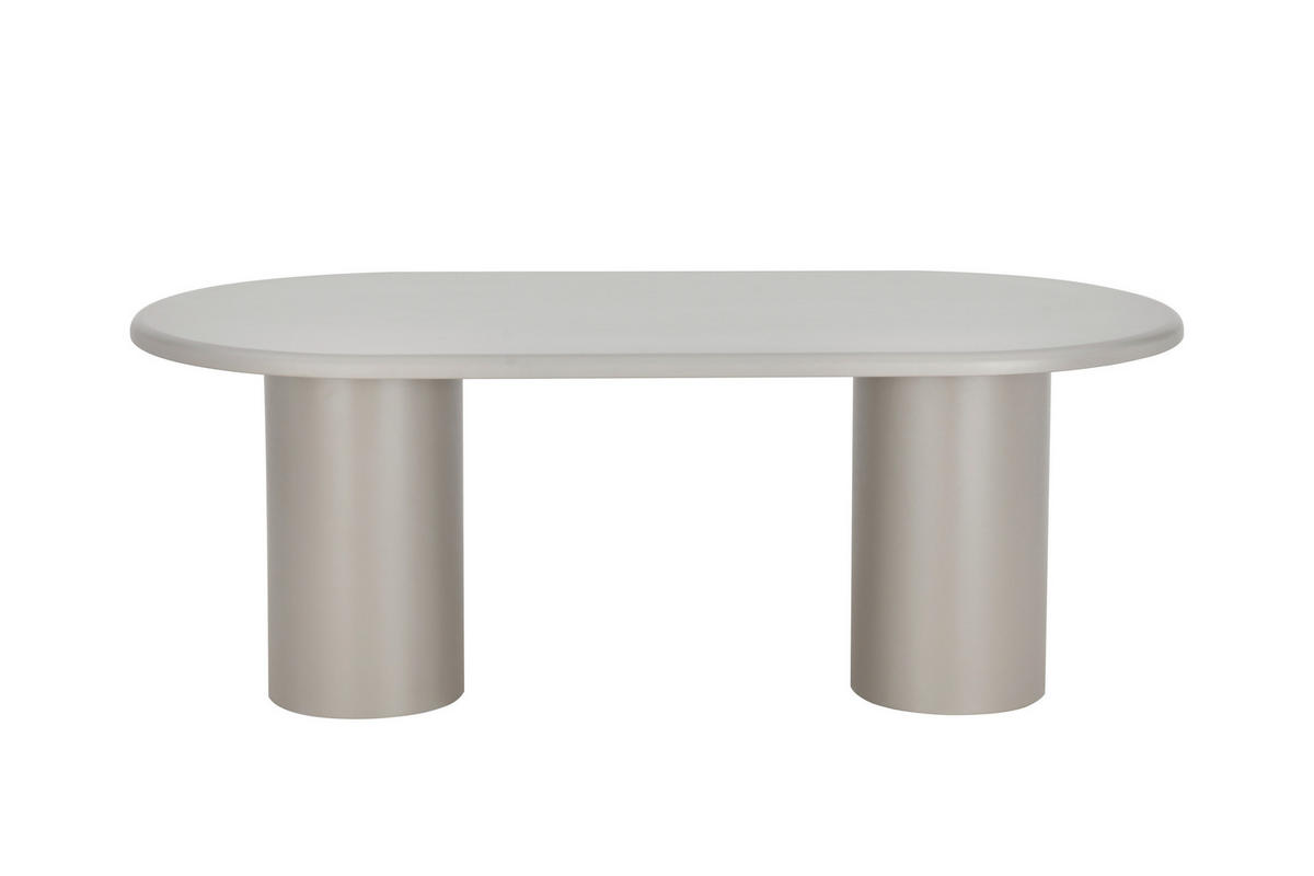 ESSTISCH 200/100/75 cm Nachbildung  Holzwerkstoff oval Greige  - Greige, Design, Holzwerkstoff (200/100/75cm) - Milino