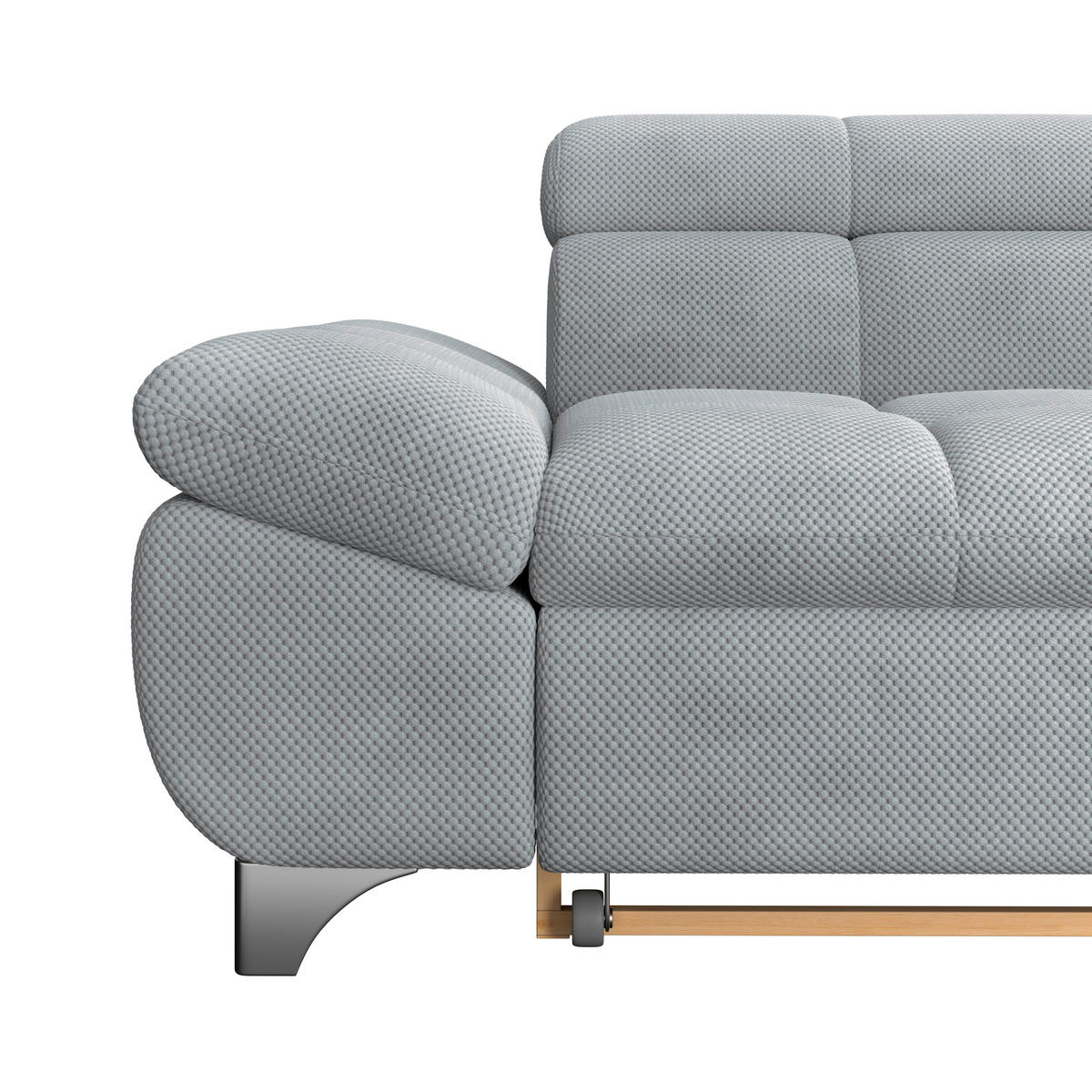 ECKSOFA Grau Chenille  - Chromfarben/Grau, KONVENTIONELL, Textil/Metall (312/234cm) - Livetastic