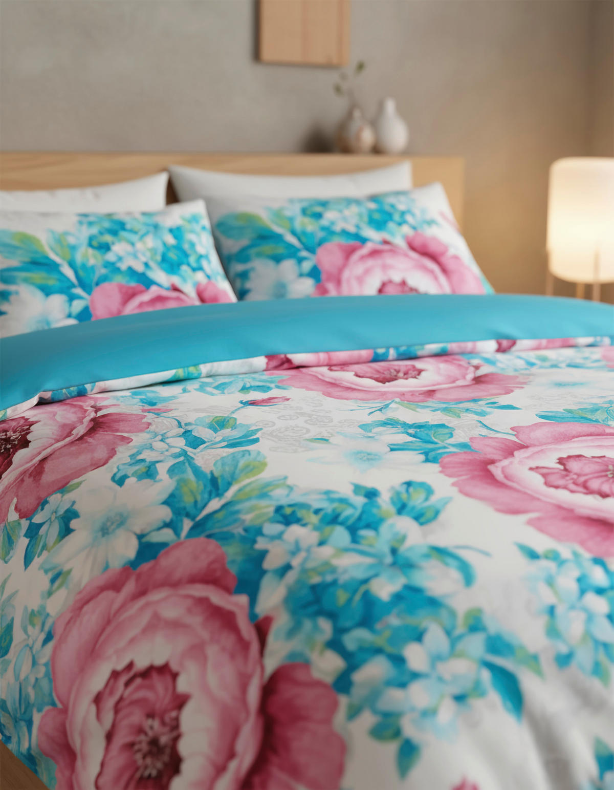 VÄNDBART PÅSLAKANSET TANJA satin 150/210 cm  - multicolor, Trend, textil (150/210cm) - Esposa