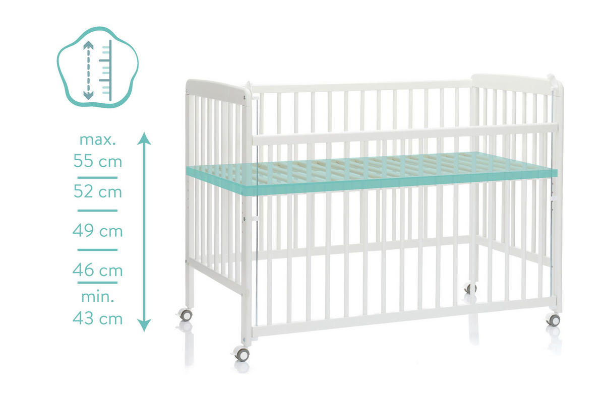 BEISTELLBETT Nena  125/63/91 cm  - Weiß, Basics, Holz (125/63/91cm) - Fillikid