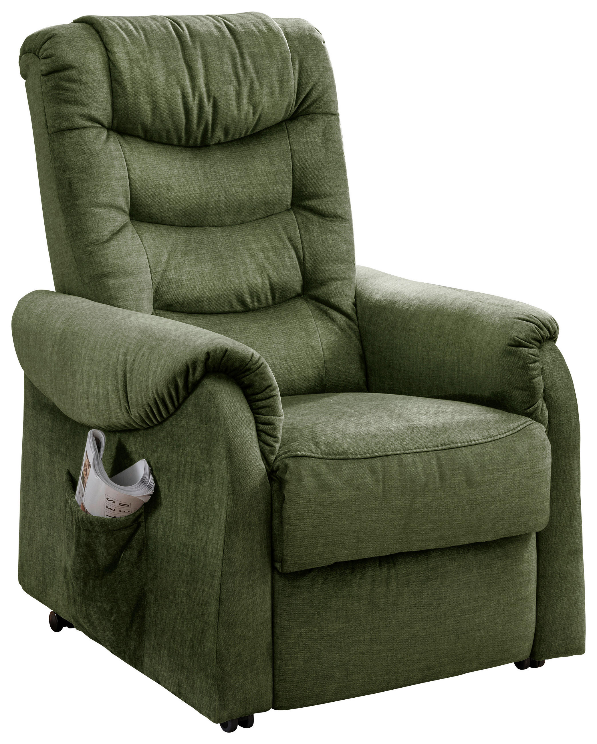 FERNSEHSESSEL  mit Relaxfunktion, Fußteilverstellung, Rücken echt Velours Dunkelgrün  - Dunkelgrün/Schwarz, Design, Kunststoff/Textil (76/106/94cm) - Livetastic