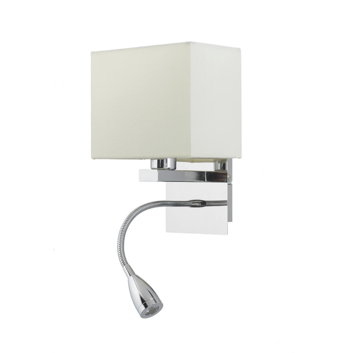 LED-WANDLEUCHTE 17/15/44 cm   - Chromfarben/Weiß, KONVENTIONELL, Textil/Metall (17/15/44cm)