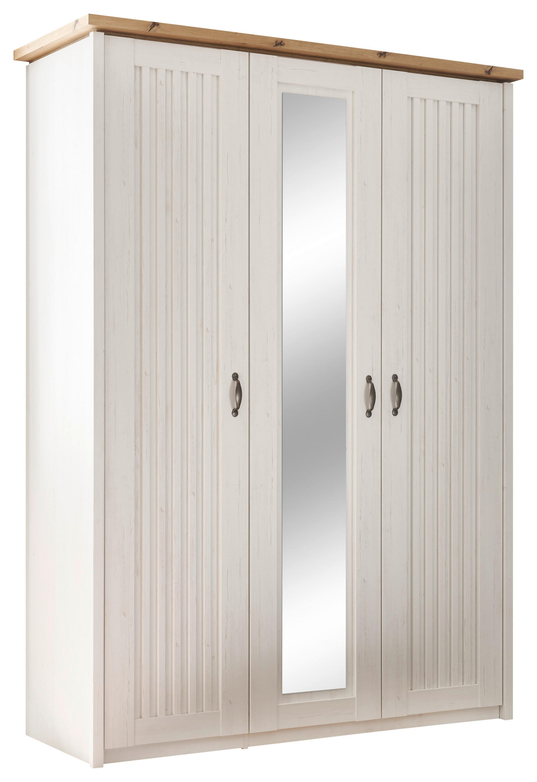 DREHTÜRENSCHRANK in Weiß, Eichefarben - Eichefarben/Schwarz, LIFESTYLE, Holzwerkstoff/Metall (164/224/60cm) - Landscape