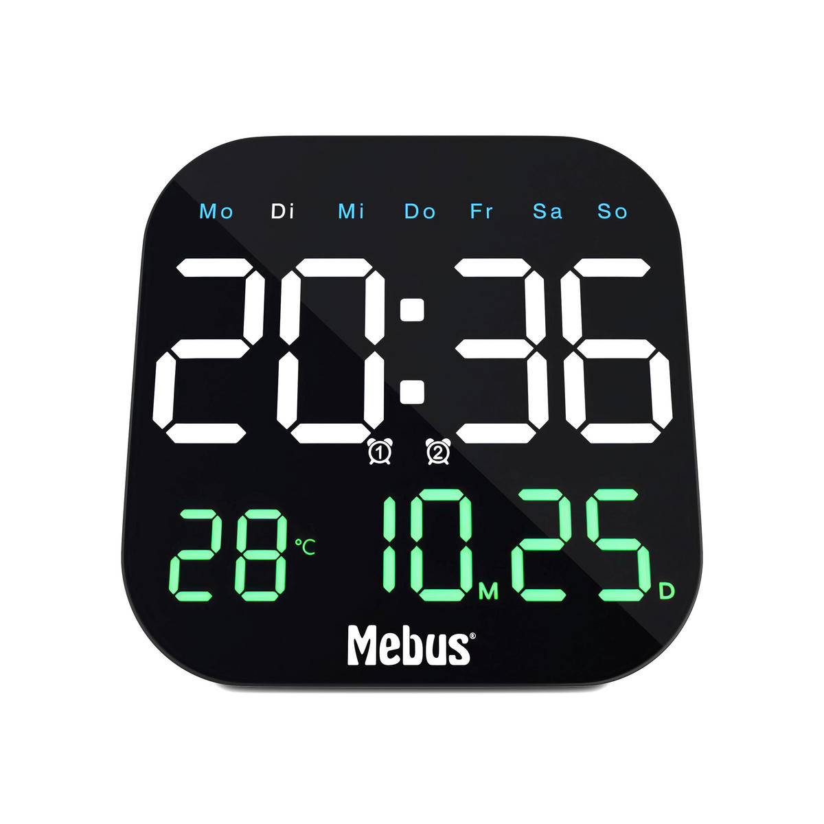 WANDUHR Schwarz 18,5/18,5/2,8 cm  - Schwarz, Basics, Kunststoff (18,5/18,5/2,8cm)