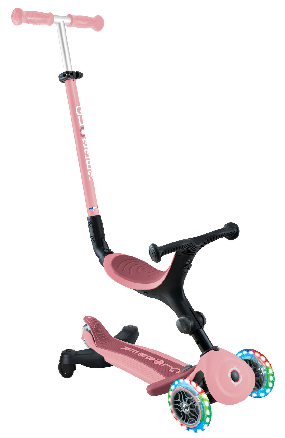 LAUFRAD GO-UP ACTIVE LIGHTS 360  - Rosa, Basics, Kunststoff/Metall (67/29/100cm) - GLOBBER